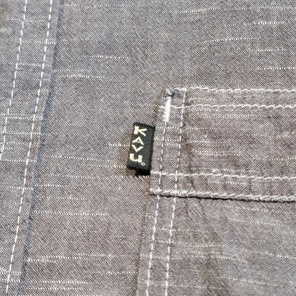 Kavu Mens Short Sleeve Button Up Shirt Size XXL Cotton Minimalist Neutral Gray - Picture 5 of 9